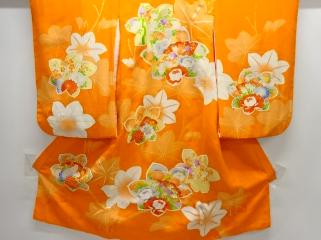 JAPANESE KIMONO / ANTIQUE KIMONO / FLORAL PATTERN (WITH INNER SLEEVES